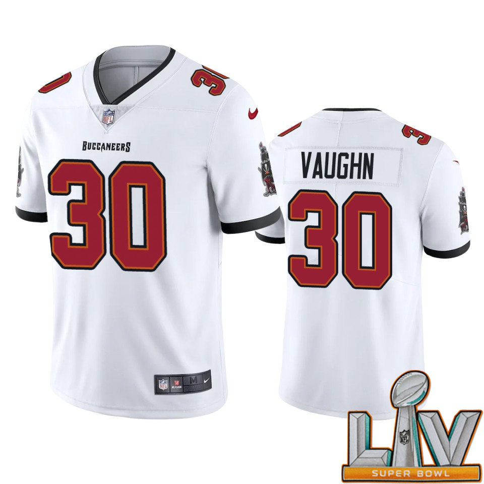 Super Bowl LV 2021 Tampa Bay Buccaneers Men Nike NFL #30 Vaughn White Vapor Limited Jersey->tampa bay buccaneers->NFL Jersey